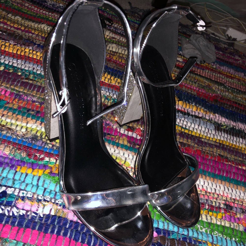 Silver Rhinestone Heels